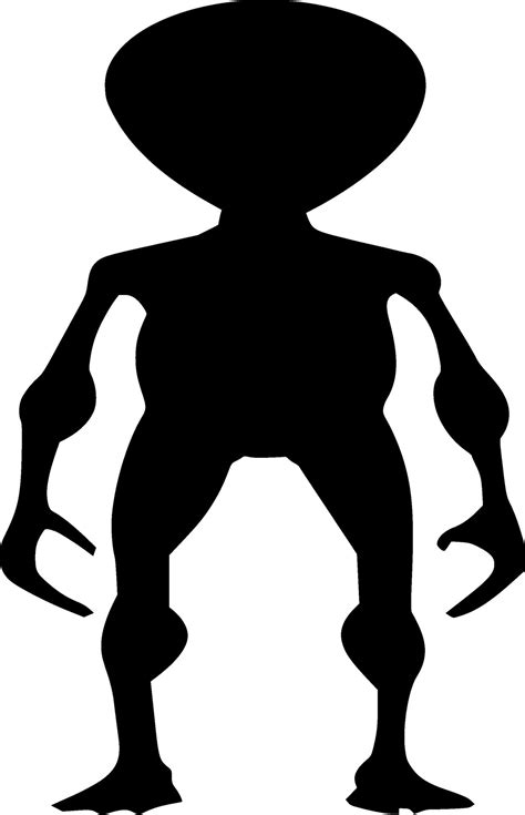 Alien Silhouette Vector on white background 35509138 Vector Art at Vecteezy