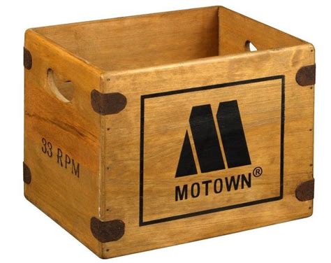 Vintage-style wooden record crates on eBay