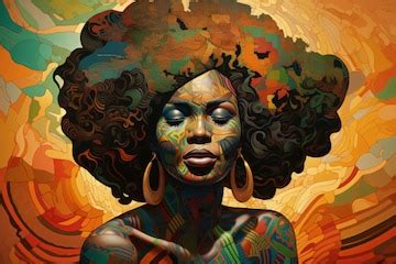 Premium AI Image | Africa map with images of African women painted in futurist dynamism ...