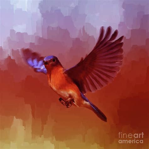 Blue Bird Flying Painting by Gull G - Fine Art America