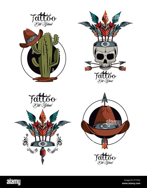 Set of tattoo design emblems Stock Vector Image & Art - Alamy