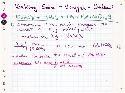 Mixing Baking Soda And Vinegar Chemical Equation at Jose Easter blog