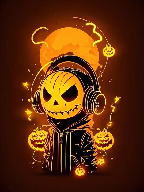 Premium AI Image | Neon Halloween Spectacle Skeletons Pumpkins and More on TShirts Logos and ...
