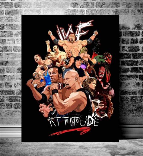 WWF Attitude Era Art Print Poster sz. 27.5x 19.5 Print Only - Etsy