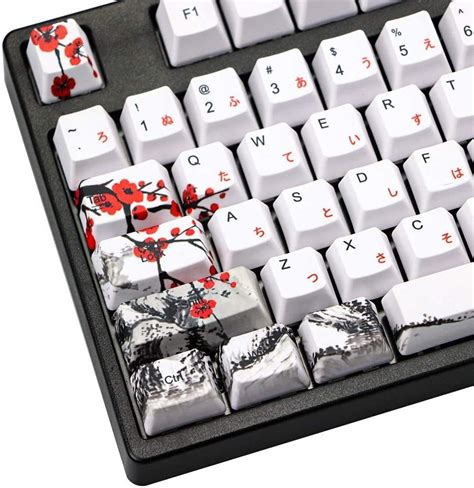 Plum Blossom Cherry Profile 110 Keycaps For Cherry MX Keyboard - Anime Keyboard