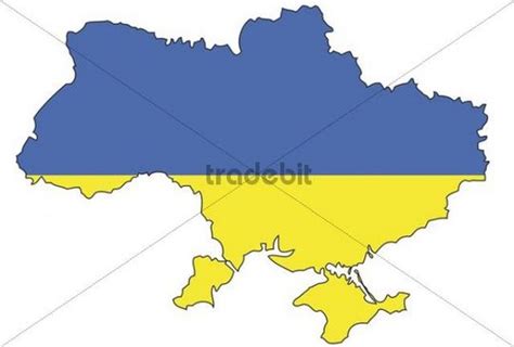 Ukraine, flag, outline - Download Places