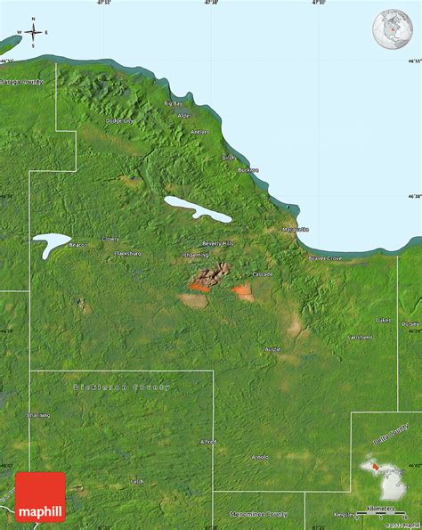 Satellite Map of Marquette County