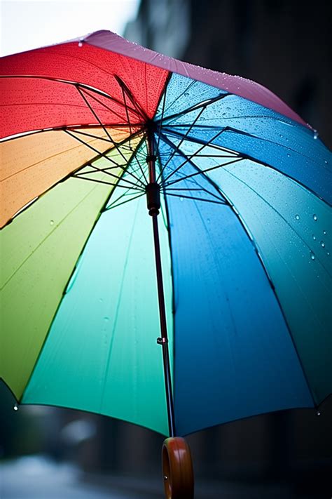 Rainbow Umbrella In The Rain Background Wallpaper Image For Free Download - Pngtree