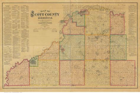 Scott County Minnesota 1880 - Old Map Reprint - OLD MAPS