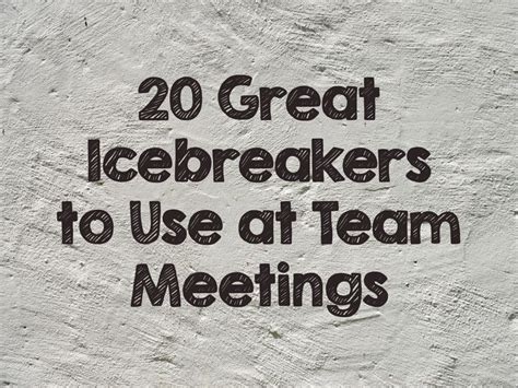 20 Great Icebreakers to Use at Staff and Volunteer Meetings ~ RELEVANT CHILDREN'S MINISTRY | Ice ...