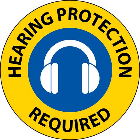 Hearing Protection Required Sign On White Background 21336022 Vector ...