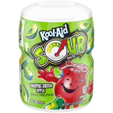 Kool-Aid Sour Snappin' Green Apple Sugar-Sweetened Artificially ...