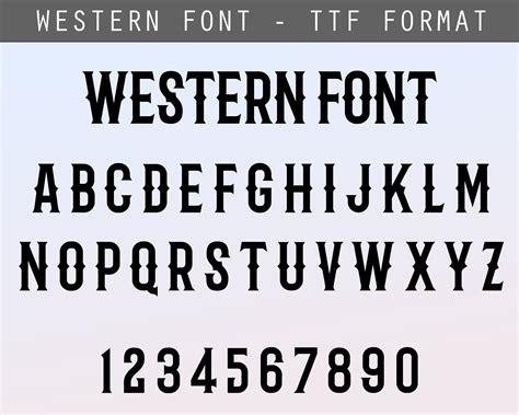 Western Font TTF Western Letters & Numbers Cricut Alphabet - Etsy