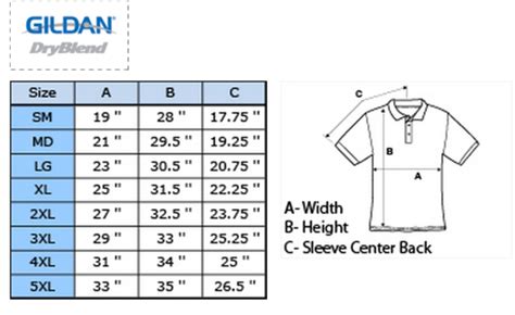 Gildan Polo Size Chart - Greenbushfarm.com