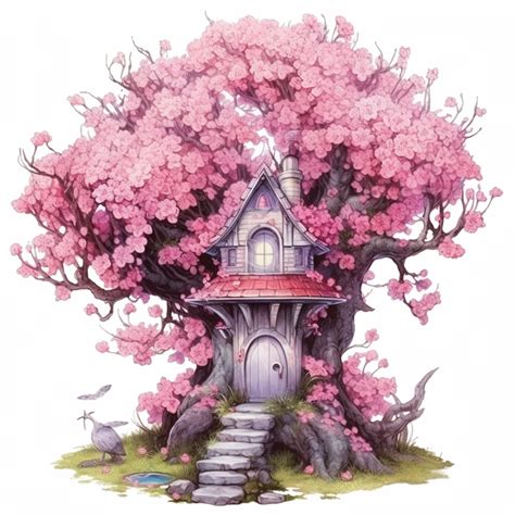 clip art cherry blossom fairy home - Clip Art Library