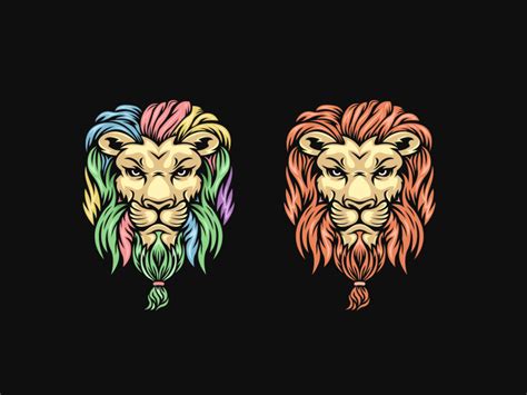 Colorful Lion Logo by Designcute on Dribbble