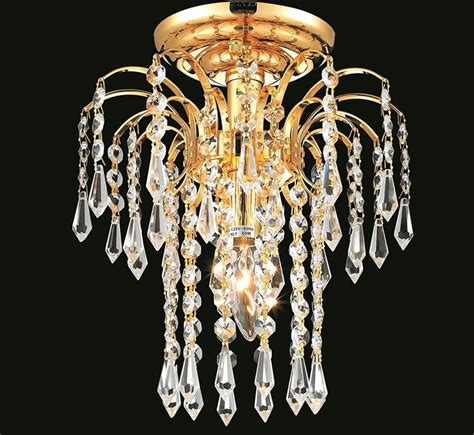 Falls Collection 9″ Dia Small Crystal Semi-Flush Mount Ceiling Light | Grand Light