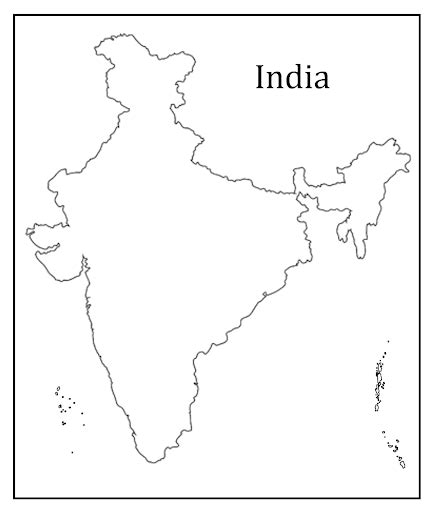 On the outline map of India, mark the following places.