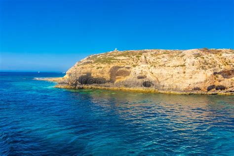 Close View of St. Paul Island in the Sea of Bugibba, Malta Stock Image ...