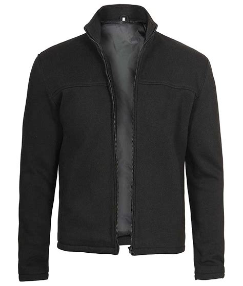 Plain Black Fleece Jacket for Men | Zip Up Casual Style