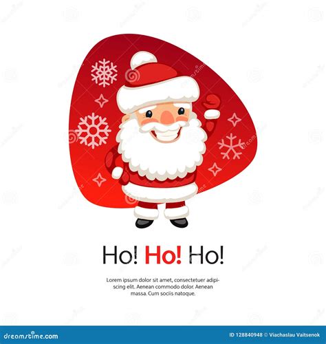 Ho Ho Christmas Card With Santa Claus Stock Vector - Illustration of banner, santa: 128840948