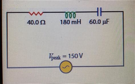 Solved An AC source with a peak voltage of V_peak = 150 V | Chegg.com