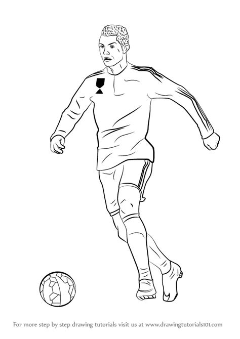 Learn How to Draw Cristiano Ronaldo (Footballers) Step by Step : Drawing Tutorials