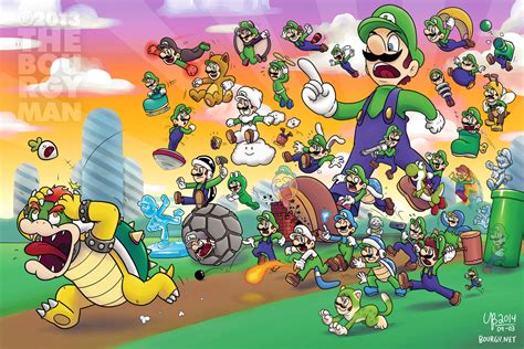 33 Years of Power-Ups (Luigi version) by TheBourgyman on DeviantArt