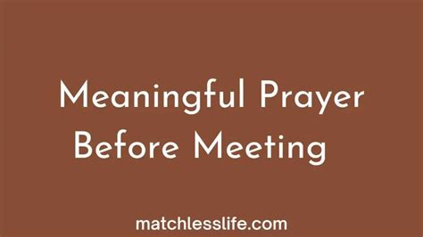 110 Meaningful Prayer Before Meeting and After the Meeting at School ...