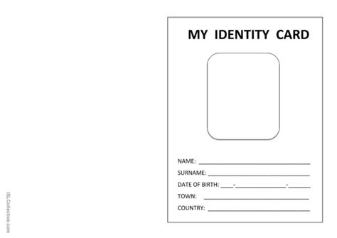 printable id card: English ESL worksheets pdf & doc