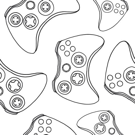 Premium Vector | Game controllers seamless pattern wallpaper in outline ...