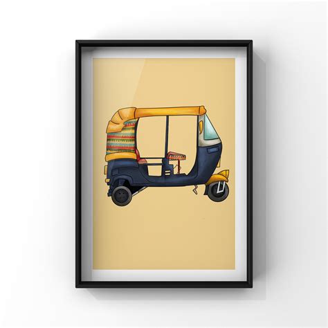 Tuk Tuk Rickshaw Wall Art Printable - Etsy