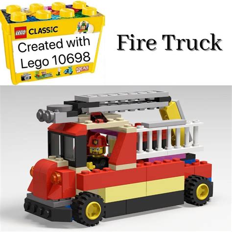 Lego Classic 10698 Building ideas - Fire Truck - DIY instruction | Lego building instructions ...