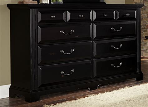 Woodlands Black 8 Drawer Triple Dresser from Vaughan Bassett (BB99-002) | Coleman Furniture