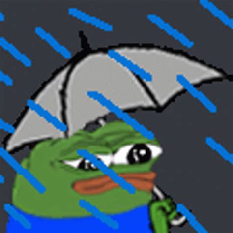 Sad Pepe Frog Under Rain GIF | GIFDB.com