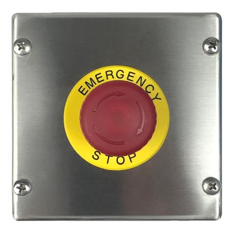 Stainless Steel Illuminated Emergency Stop Button Assembly | Tro Pacific