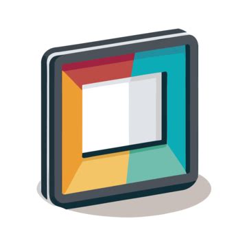 White Rectangle With A Colorful Background Vector, A Simplistic Colorful Icon Of Immediate On A ...