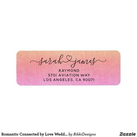 Romantic Connected by Love Wedding Return Address Label Custom Gift Tags, Customized Gifts, Love ...