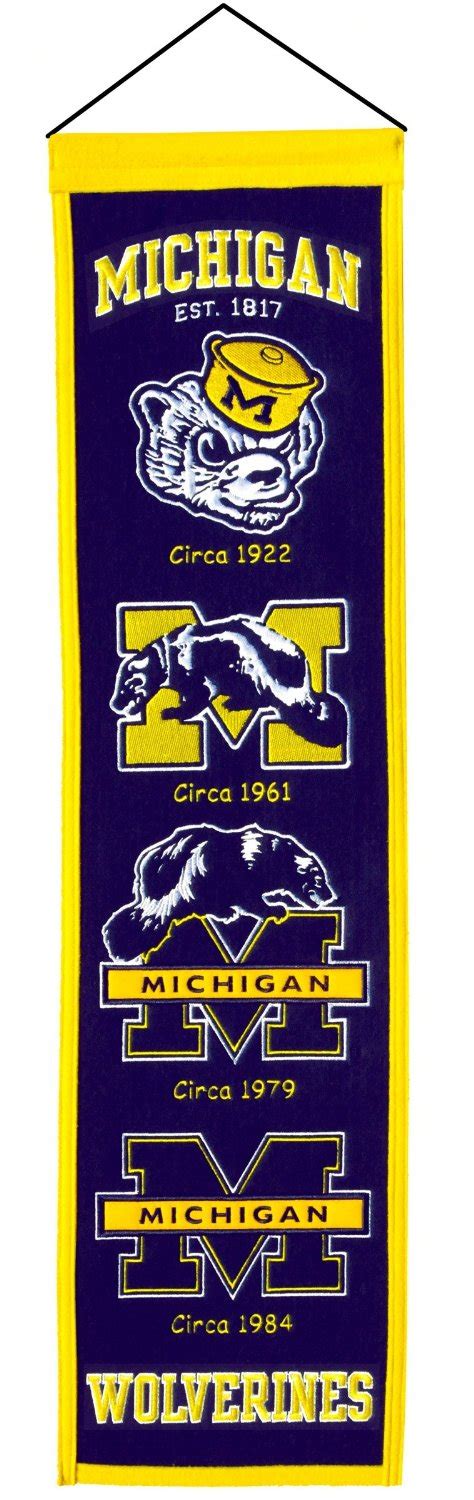 Amazon.com: NCAA Michigan Wolverines Heritage Banner: Sports & Outdoors Michigan Flag, Michigan ...