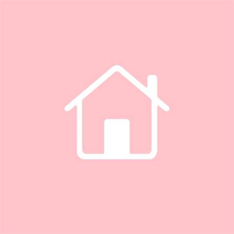 a pink background with a white house on it