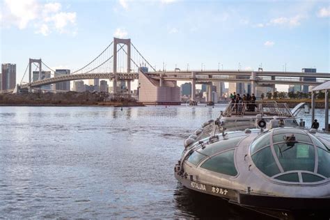 Rainbow Bridge and Water Bus in Odaiba Editorial Photography - Image of tokyo, travel: 261176937