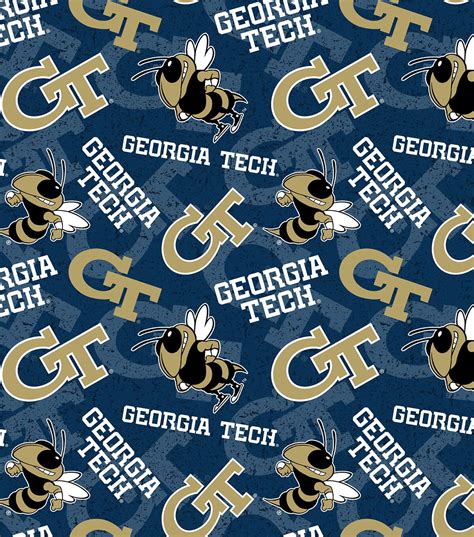 Georgia Tech Yellow Jackets Cotton Fabric Tone on Tone | JOANN