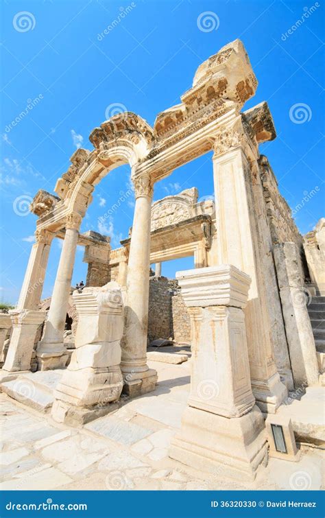 Wonderful Hadrian Temple. Ephesus, Turkey. Stock Photo - Image of ...