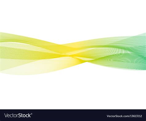 Abstract transparent yellow-green gradient wave Vector Image