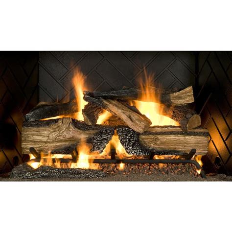 24" Large Natural Gas Fireplace Log Set Vented Realistic Split Fire Logs Insert | eBay