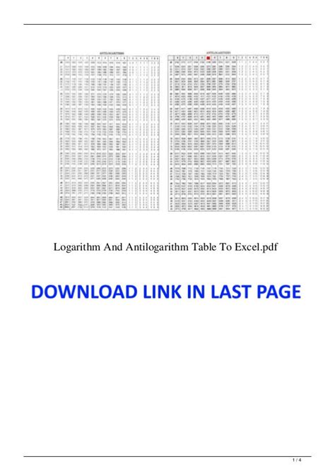 Logarithm And Antilogarithm Table To Excel.pdf