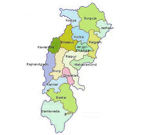 Chhattisgarh Map, Map of Chhattisgarh, Map of Chhattisgarh India