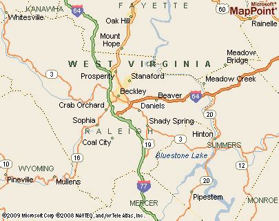 Daniels, West Virginia Area Map & More