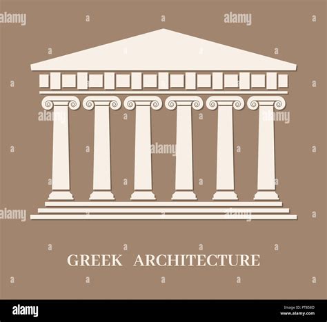vector ancient greek architecture with columns. roman temple building with pillars. logo of ...