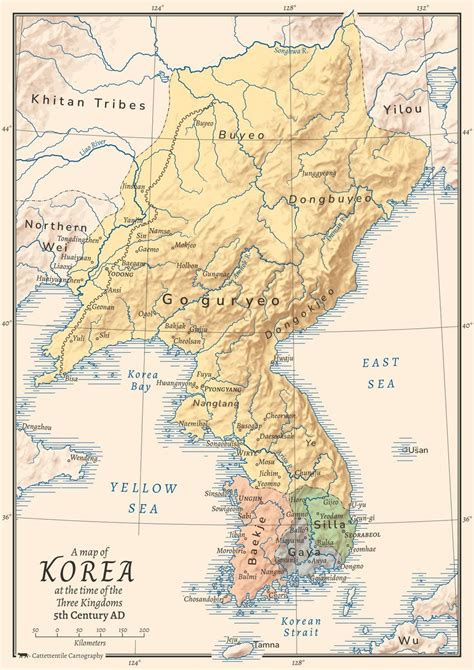 A map of the Three Kingdoms of Korea by... - Maps on the Web